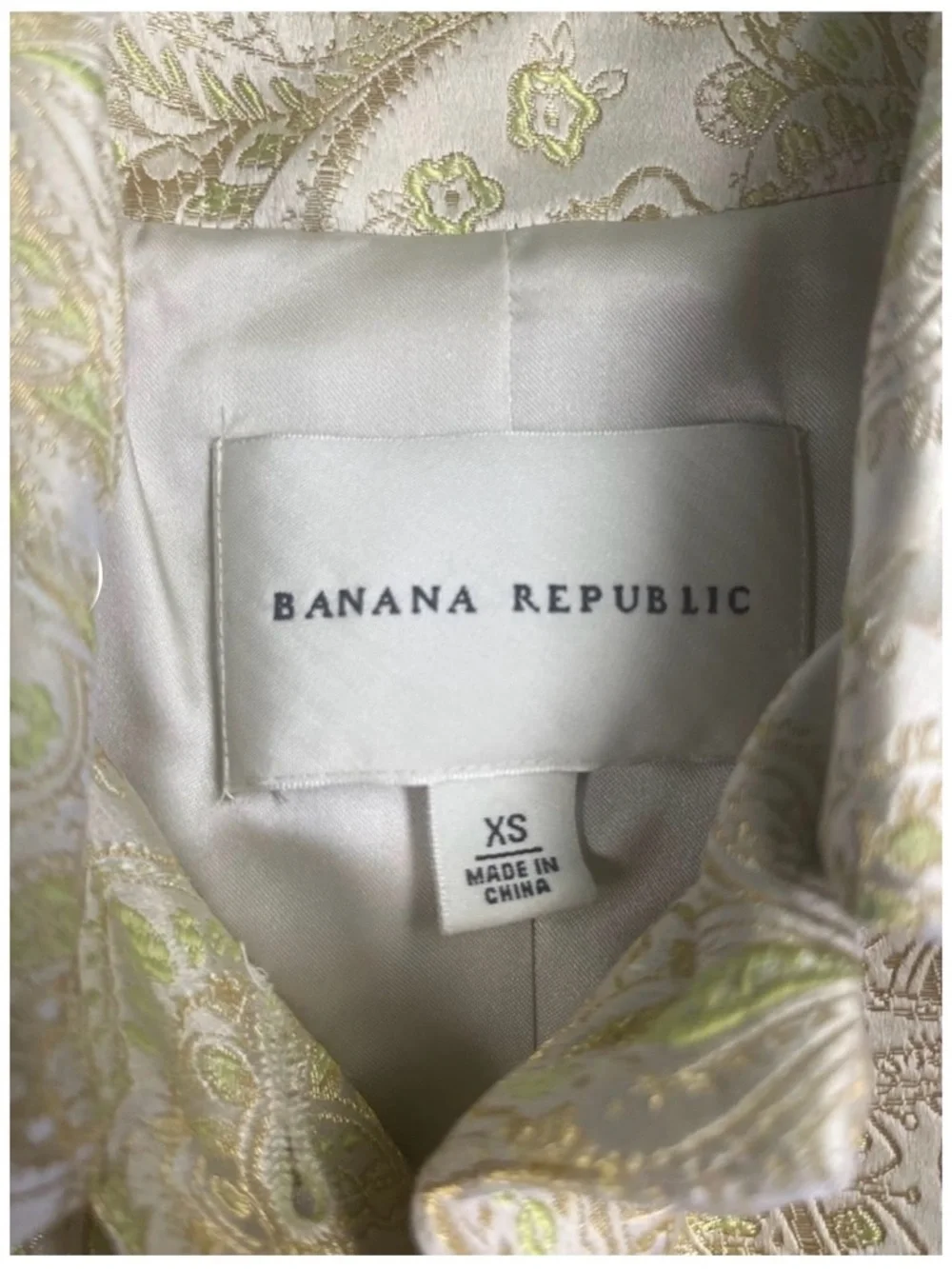 Banana Republic Vintage Ivory/Gold Topper Jacket Size XS - Picture 8 of 11